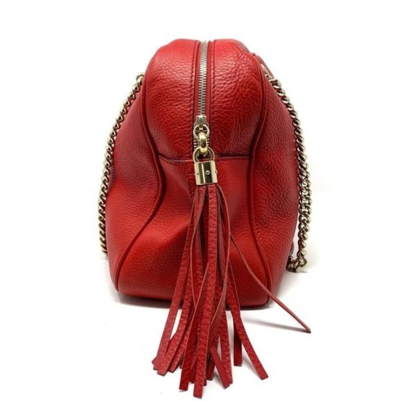 100% Auth Gucci Soho Red Calfskin Shoulder Bag - Picture 4 of 11